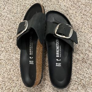 Size 39 black Birkenstocks.